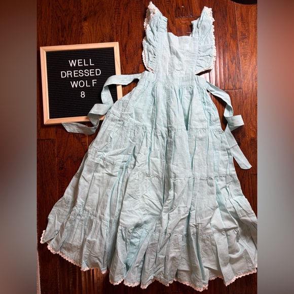 Well dressed wolf Light Blue Ruffled Maxi Dress NWT